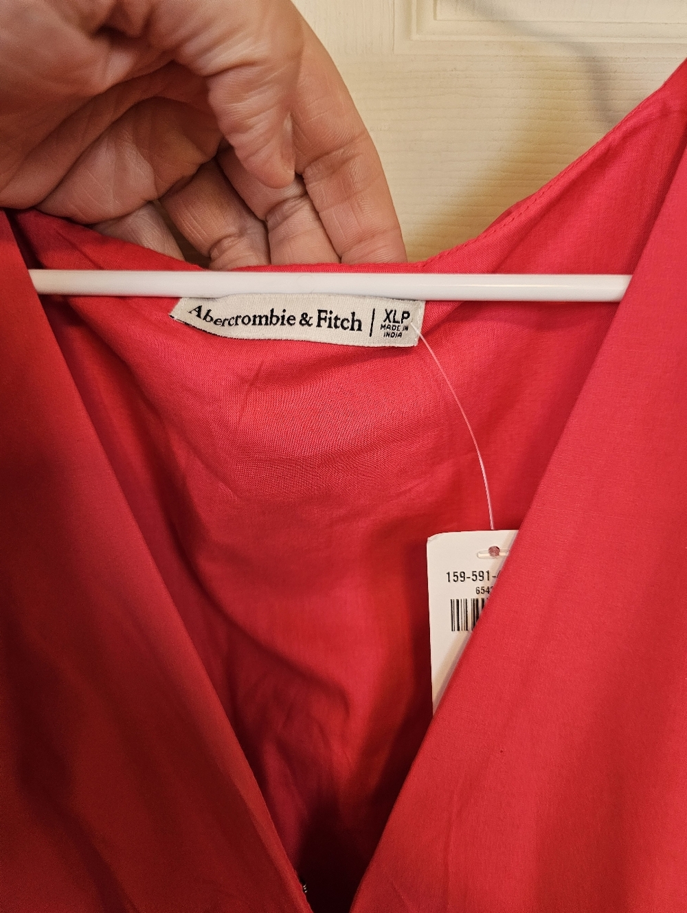 Abercrombie & Fitch Flutter Sleeve Tiered Pinky Red Midi Dress - Picture 6 of 9